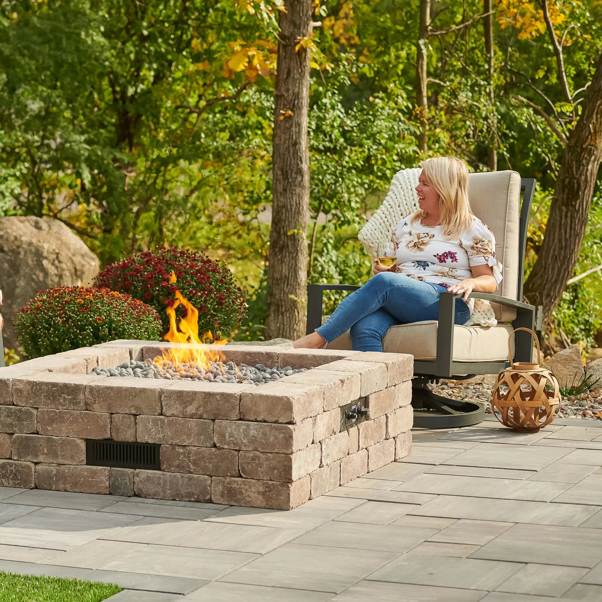 Bronson Square Outdoor Fire Pit Table