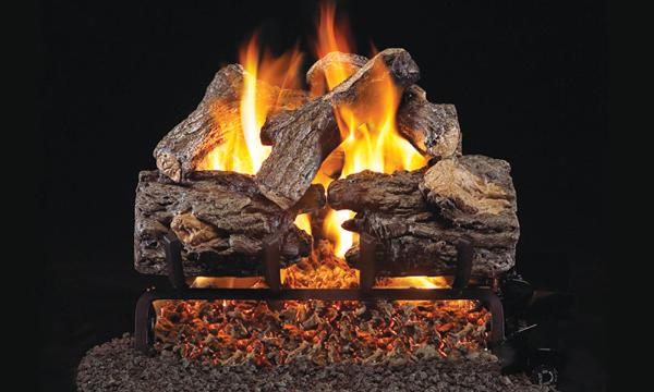 Burnt Rustic Oak 16&quot; Vented Gas Log Set