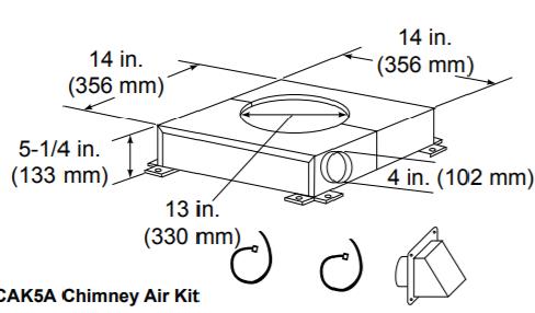 CAK5A Hearth Home Technologies Chimney Air Kit for SL400 or SL1100 Series Fireplaces