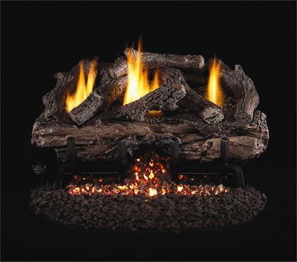 RH Peterson 18&quot; Real Fyre Charred Aged Split Oak Vent Free Logs with G10 Burner