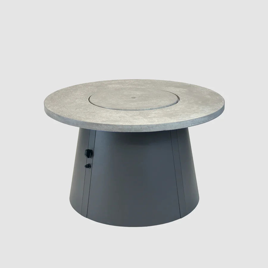 Cirvalo Round Gas Fire Pit Table with Relic Grey Burner Cover