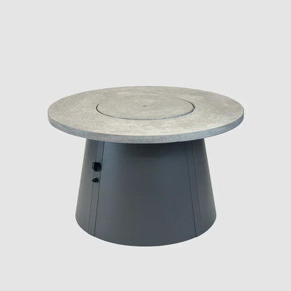 Cirvalo Round Gas Fire Pit Table with Relic Grey Burner Cover