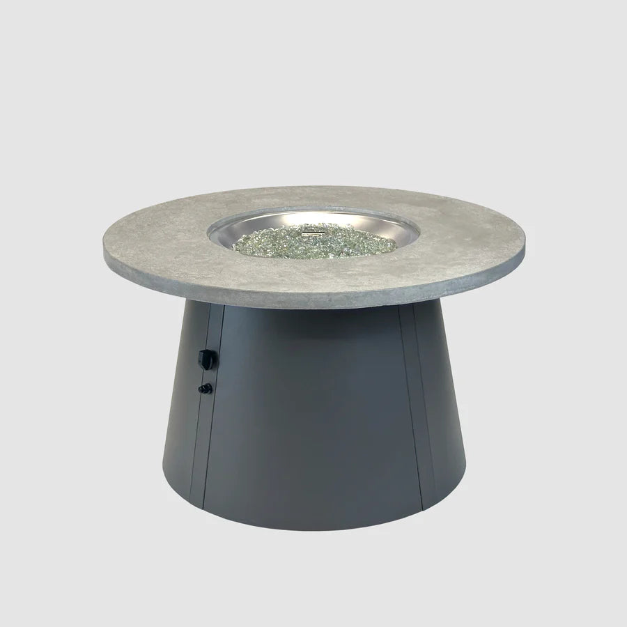 Cirvalo Round Gas Fire Pit Table with Relic Grey Top