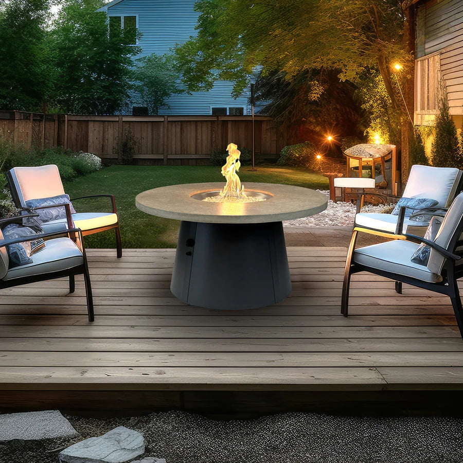 Outdoor Cirvalo Round Gas Fire Pit Table