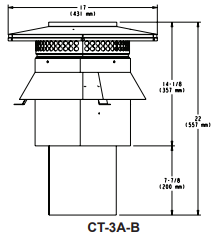 CT-3A-B Chimney Adapter for SL300 Series Pipe DTS &amp; DTO Caps and European Copper Caps Hearth Home Technologies CT3AB