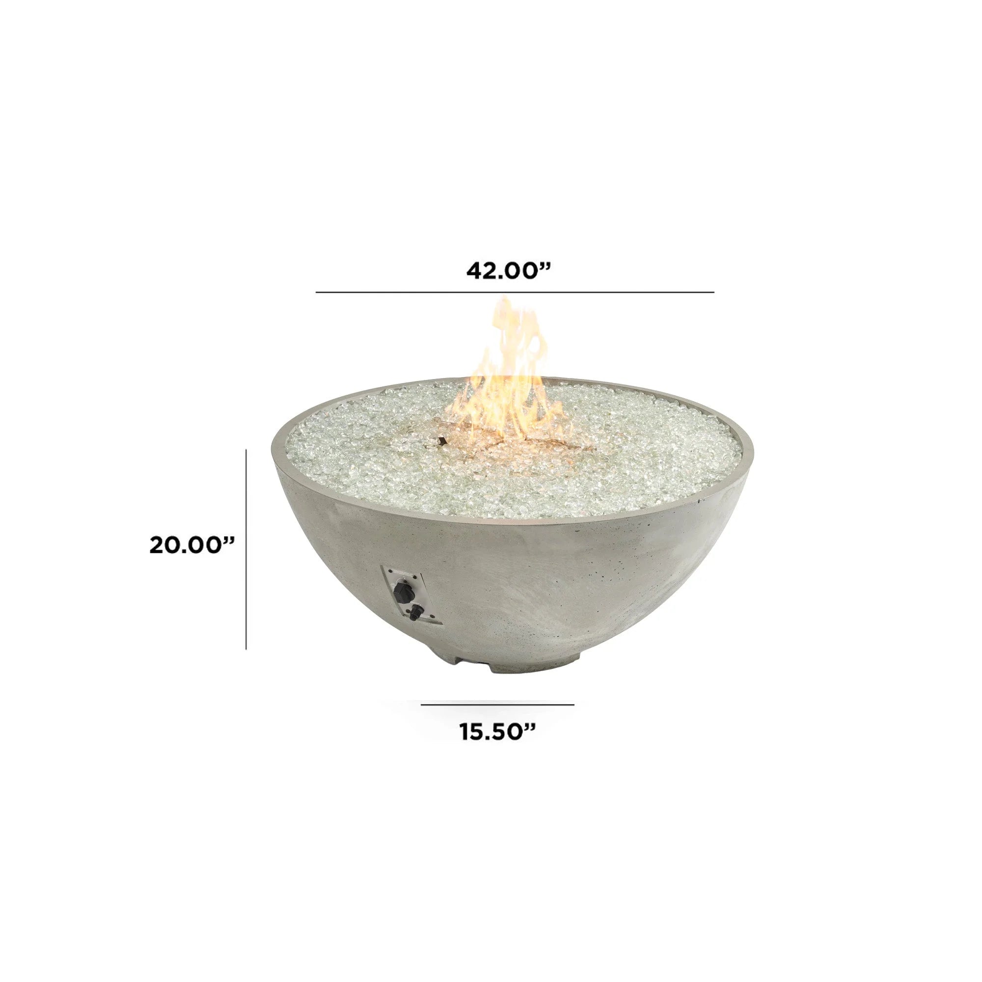 Round Gas Fire Pit Bowl The Cove 42&quot;