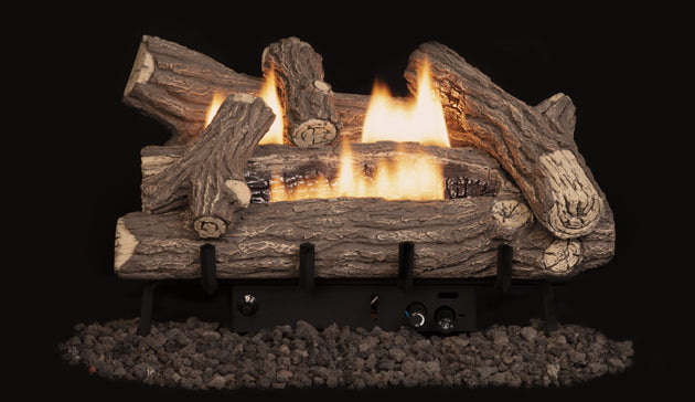 Gas Log Set Vent Free 18&quot; Crescent Hill High Density Gas Logs with Dual Burner by Superior LVD18CHHD VD1824