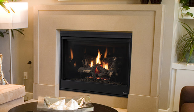 40" Direct Vent Complete Luxurious Fireplace with Gas Logs Interior Lighting Blower Remote by Superior DRT4240 DRT4200
