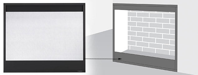 Decorative Mesh Fire Screen Front for Corner Majestic Fireplace COR-36BK COREP-36BK