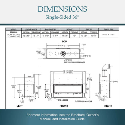 Echelon II 36&quot; Fireplace Dimensions