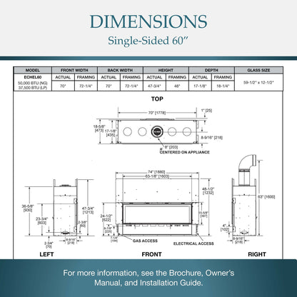 Linear Direct Vent Echelon II 60&quot; Majestic Gas Fireplace with IntelliFire Touch Ignition System