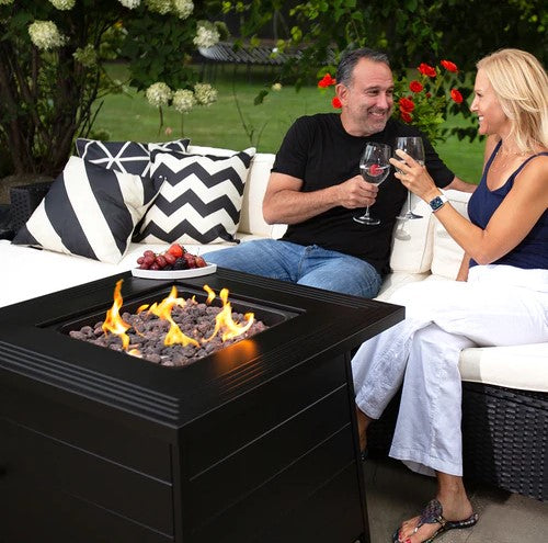 The Anderson Propane Gas Steel Outdoor Firepit Table GAD1446ES