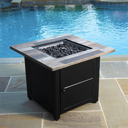 The Cayden Propane Gas Faux Wood Outdoor Firepit GAD15298ES