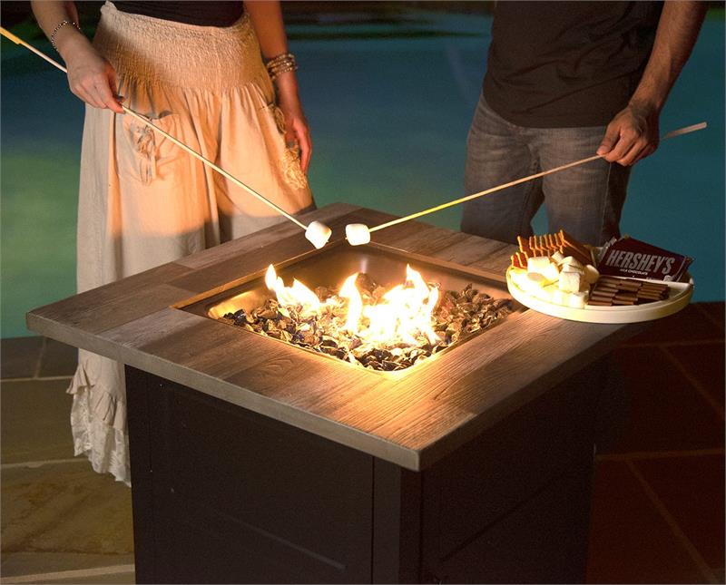 The Cayden Propane Gas Faux Wood Outdoor Firepit GAD15298ES