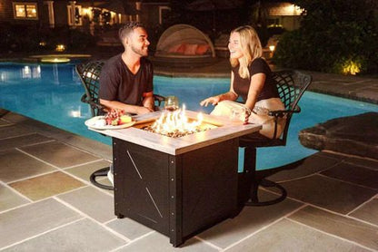 The Mason Propane Gas UV Printed Faux Wood Outdoor Firepit GAD15300ES