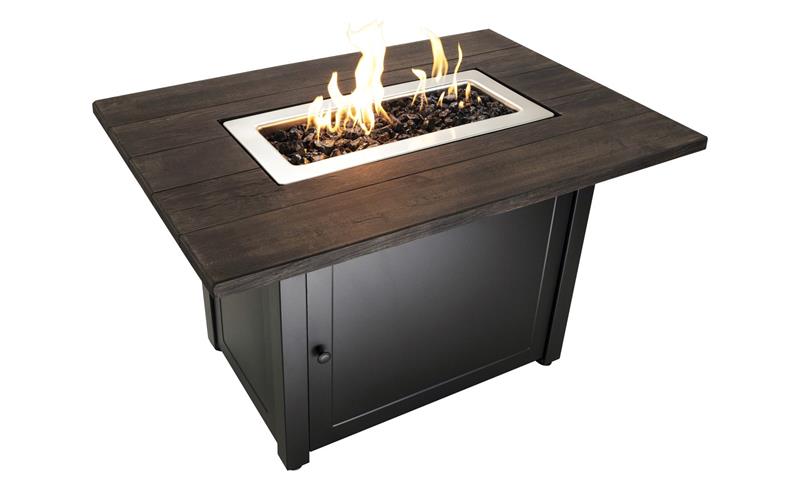 The Marc Propane Gas Rectangular Steel Outdoor Firepit Table GAD17107ES