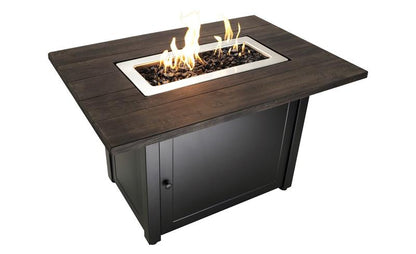 The Marc Propane Gas Rectangular Steel Outdoor Firepit Table GAD17107ES