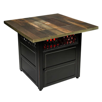 The Harris Propane Gas 38” UV Printed Faux Wood Outdoor Firepit Table GAD19103ES