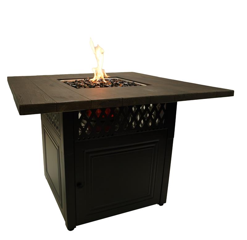 The Benjamin Propane Gas Dual Heat 42” UV Printed Faux Wood Outdoor Firepit GAD19106ES