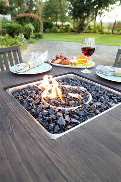 The Benjamin Propane Gas Dual Heat 42” UV Printed Faux Wood Outdoor Firepit GAD19106ES