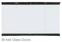 Bi-Fold Glass Doors for Majestic Ashland Wood Burning Fireplaces DFG4036BK DFG4042BK DFG4050BK