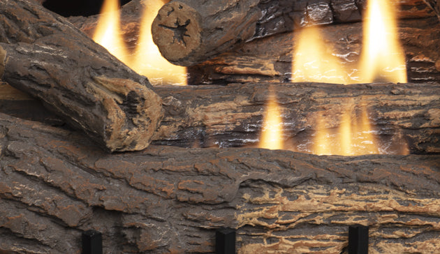 Vent Free 24&quot; Superior Golden Oak Fiber Gas Logs with Dual Burner VD1824 LVD24GO-B