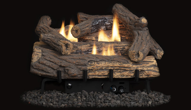 Vent Free 24&quot; Superior Golden Oak Fiber Gas Logs with Dual Burner VD1824 LVD24GO-B