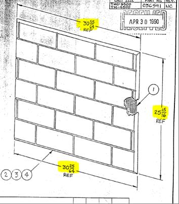 TM-4500 TMC-4500 Rear Refractory Panel H4549 H2340