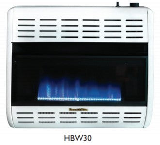 Vent Free Blue Flame HearthRite 30,000 Btu Thermostat Controlled Gas Heater HBW30TL HBW30TN