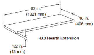 Micore Hearth Extension Floor Protector for Wood Burning Fireplace HX3M HX4M