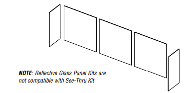 Liner Kit for Direct Vent Superior Fireplaces Interior Glass Black Reflective Liner F4850 F3776 F4402 F4404