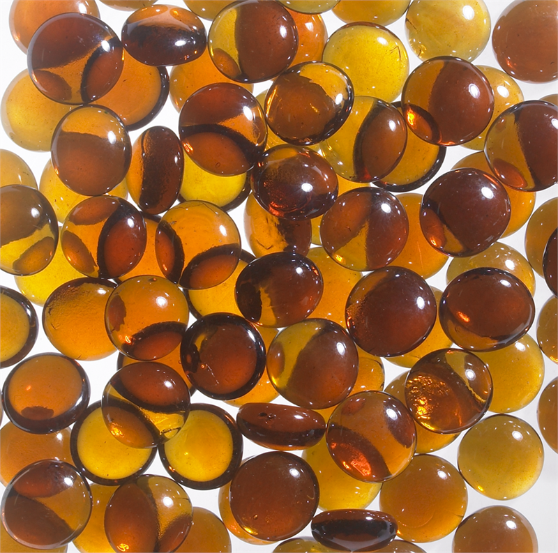 Smooth Glass Pebbles in Amber GP43A F1097