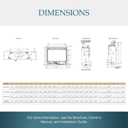 Quartz Series Dimensions