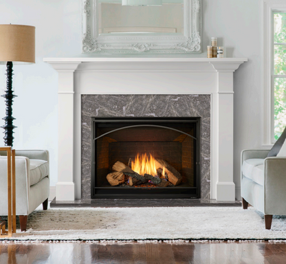 Malone mantel with Blue Tundra marble