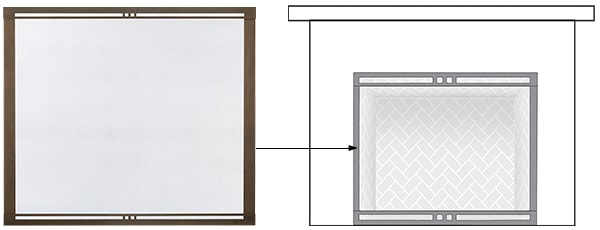 Firescreen Front Options for the Marquis II 42 Inch See Thru Fireplace