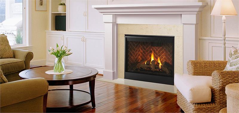 Meridian Traditional Gas Log Series Majestic 42&quot; Direct Vent Gas Fireplace with Intellifire Touch Ignition System