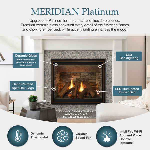 Meridian Customizable Platinum Series Majestic 42&quot; Direct Vent Gas Fireplace