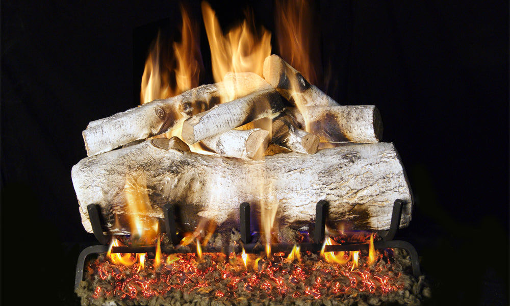 Mountain Birch 18&quot; Vented Gas Log Set with G4 Series Glowing Ember Burner by RH Peterson RealFyre Series