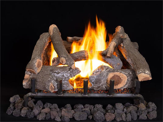 Outdoor 36' Ozark Charred Oak 10 Piece Gas Log Set with Dual Burner