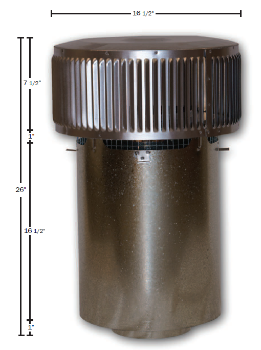 RLTT-8HT Round Top Termination with Slip Section and Louvered Screen Wood Burning High Temp 8HT Series Pipe F0891