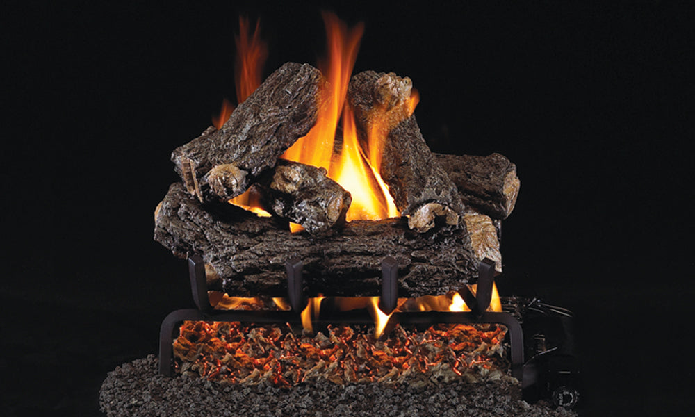 Rustic Oak Designer Vented Gas Logs