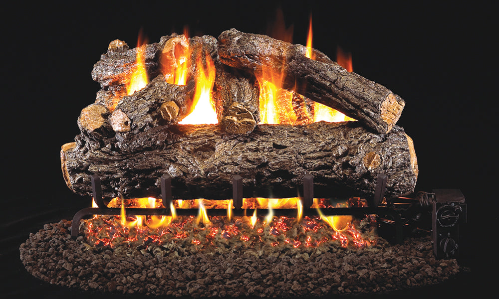 Rustic Oak Designer Vested Gas Logs