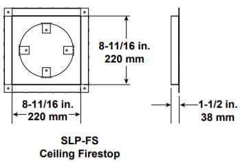 SLP-FS Ceiling Fire Stop Spacer SLP Direct Vent Hearth Home Technologies Pipe