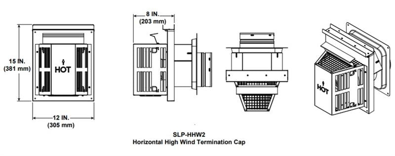 SLP-HHW2 High Wind Horizontal Termination Direct Vent Pipe Hearth Home Technologies