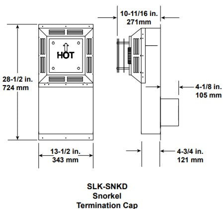 SLK-SNKD Snorkel Cap SL Direct Vent Pipe Hearth Home Technologies