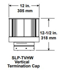 SLP-TVHW Vertical Termination Cap High Wind Includes Storm Collar Direct Vent Hearth Home Technologies Pipe