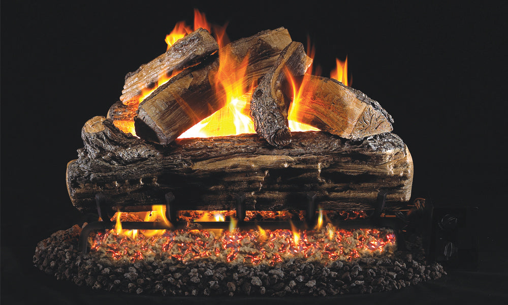 Split Oak 18&quot; Vented Gas Log Set with G4 Series Glowing Ember Burner by RH Peterson RealFyre Series