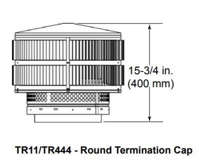 TR11 Round Termination Cap with Storm Collar Wood Burning Hearth Home Technologies SL1100 Series Pipe