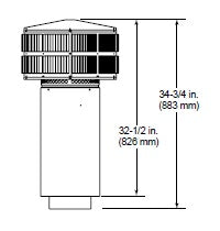 TR342-B Round Telescoping Terminal Cap with Storm Collar for Chase Top Applications Hearth Home Technologies Wood Burning SL300 Series Pipe