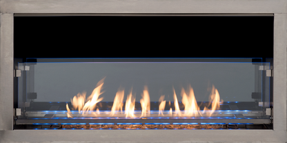 Outdoor Linear 72&quot; Fireplace with Crushed Glass and LED Interior Lights VRE4600 VRE4672 ODLVF72ZEN F4836